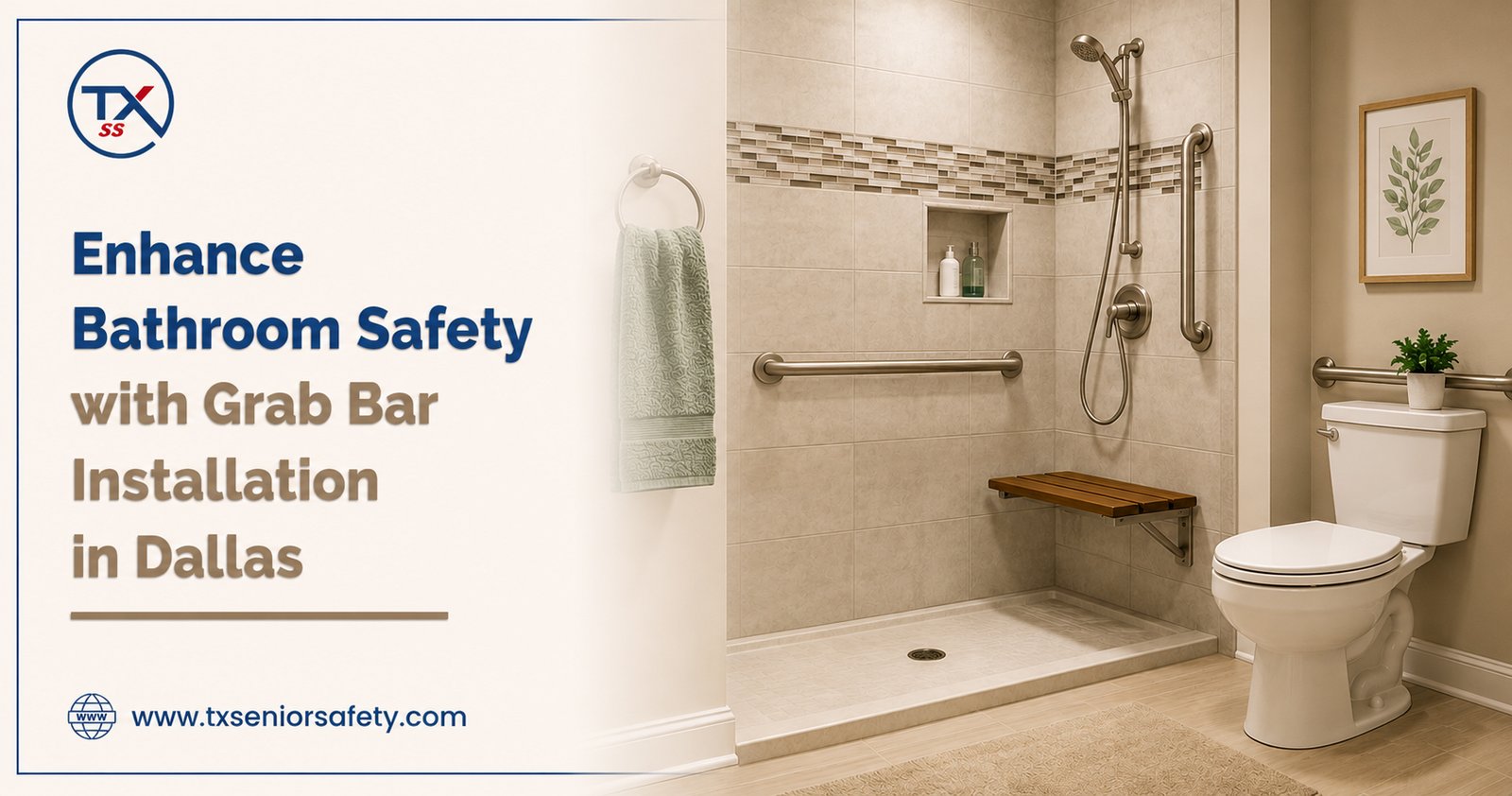 enhance bathroom safety with grab bar installation in dallas