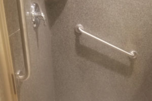 Two Grab Bars Installed In Walk In Shower Houston