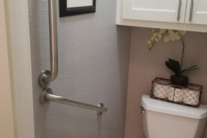 Two Grab Bars Installed Near Toilet